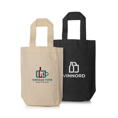 Canvas Double Bottle Wine Tote Bag