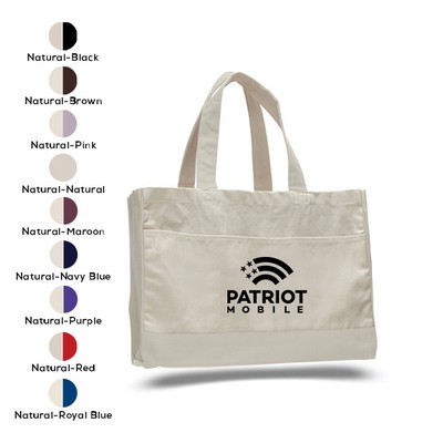 Classy Tote Bag with Contrasting Handles and Trim