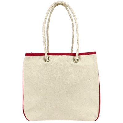 Blank Heavy Duty Harbor 16 oz Canvas Tote Bag | Beach Everyday Travel Red (14x12x7)