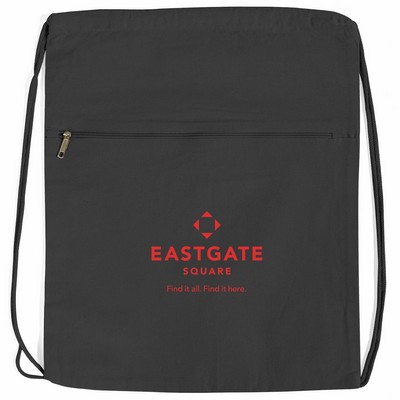 Front Zip Drawstring Backpack